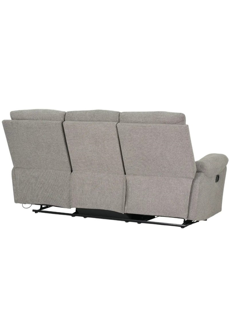 ROYALOAK Royaloak Ipoh Malaysian Fabric 3 Seater Recliner | Chair Recliner | Heavy-duty Metal Support | Fabric Upholstery | High Backrest Design | Tufted Detailing | Pillow Top Armrests | Pocket Springs - Image 4