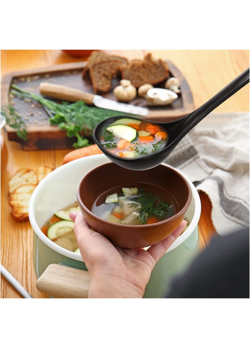 SYOSI - Serving Tablespoons, 18 Pcs Large Plastic Serving Spoons, Disposable Serving Spoons, Heavy Duty Serving Utensils Set, Reusable Spoons for Party Catering Buffet Dinner Soup, BPA Free, Black - Image 1