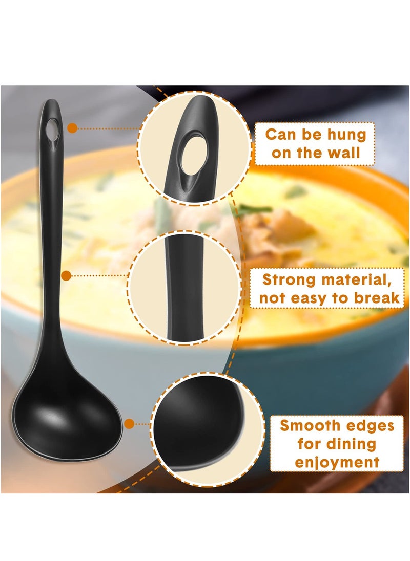 SYOSI - Serving Tablespoons, 18 Pcs Large Plastic Serving Spoons, Disposable Serving Spoons, Heavy Duty Serving Utensils Set, Reusable Spoons for Party Catering Buffet Dinner Soup, BPA Free, Black - Image 1