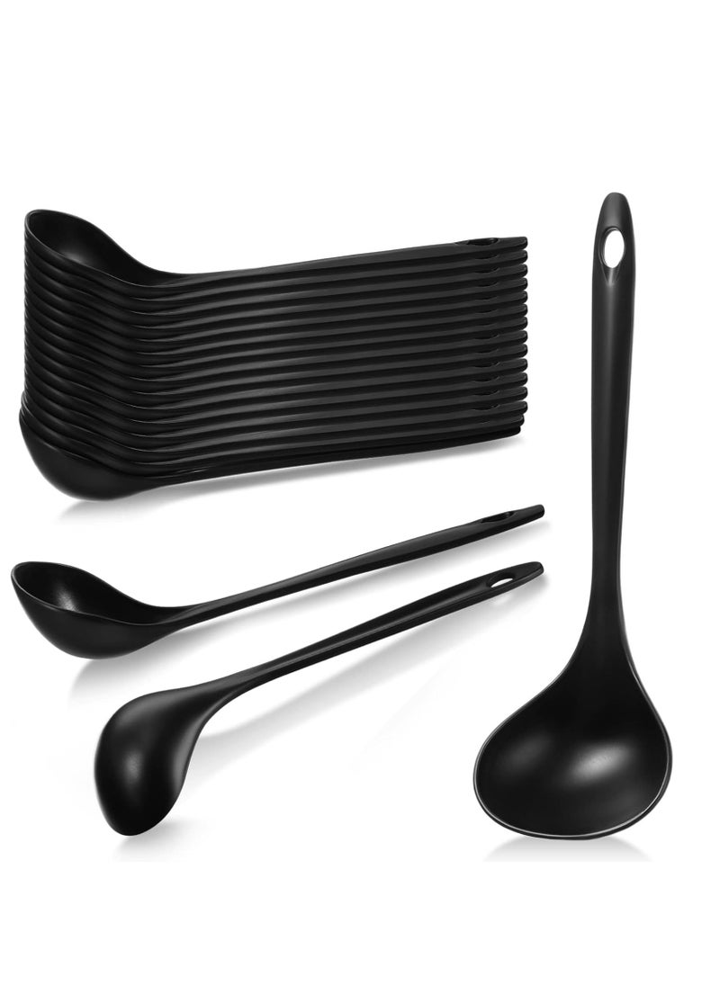 SYOSI - Serving Tablespoons, 18 Pcs Large Plastic Serving Spoons, Disposable Serving Spoons, Heavy Duty Serving Utensils Set, Reusable Spoons for Party Catering Buffet Dinner Soup, BPA Free, Black - Image 1