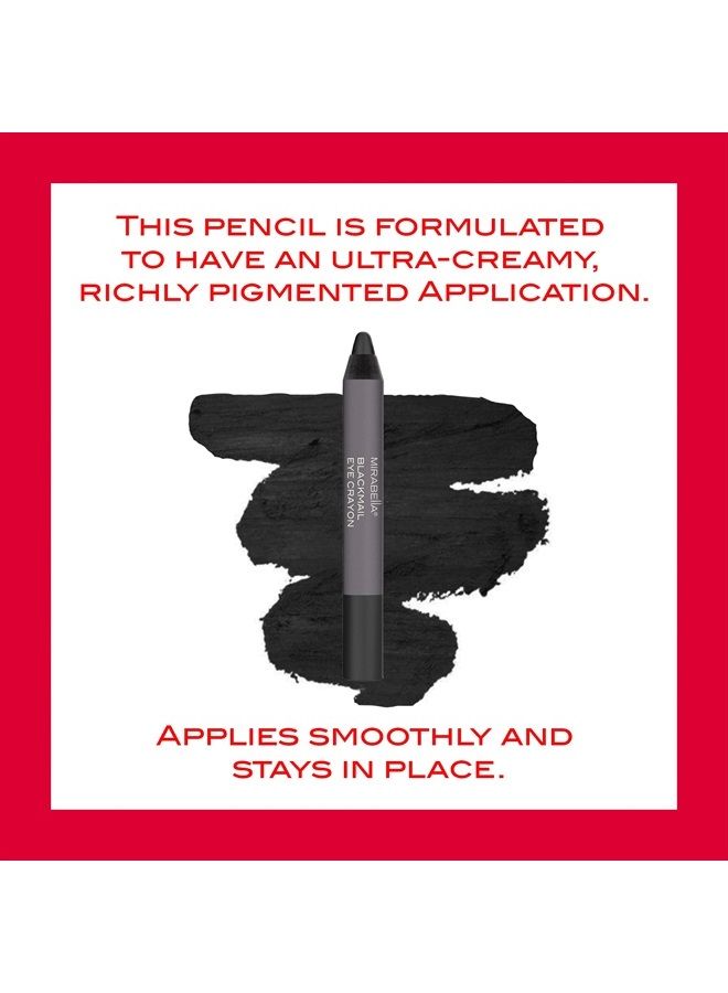 Mirabella Eye Crayon Jumbo Eyeliner, Blackmail (Black) - Smooth Formula Glides and Blends Effortlessly - Waterproof, Ultra-Creamy and High-Pigmented Formula - Paraben & Gluten-free - Image 4