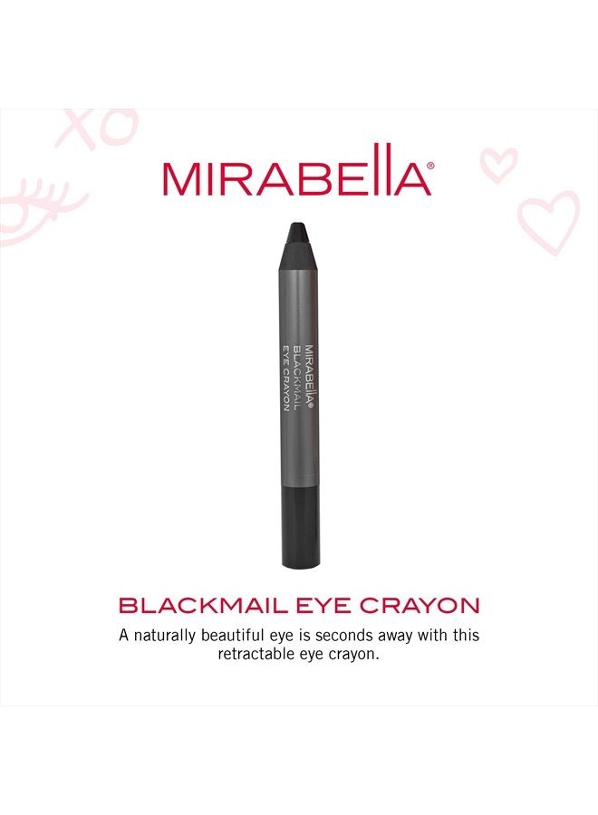 Mirabella Eye Crayon Jumbo Eyeliner, Blackmail (Black) - Smooth Formula Glides and Blends Effortlessly - Waterproof, Ultra-Creamy and High-Pigmented Formula - Paraben & Gluten-free - Image 2
