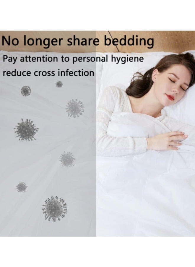 سوبر زي يوث طقم ملاءات سرير للسفر للاستخدام مرة واحدة، مكون من 3 قطع، طقم ملاءات محمولة للاستخدام مرة واحدة وغطاء وسادة للاستخدام مرة واحدة، طقم فراش مريح - Image 2