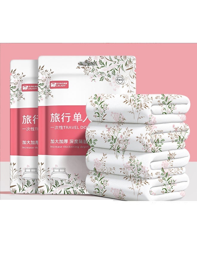 سوبر زي يوث طقم ملاءات سرير للسفر للاستخدام مرة واحدة، مكون من 3 قطع، طقم ملاءات محمولة للاستخدام مرة واحدة وغطاء وسادة للاستخدام مرة واحدة، طقم فراش مريح - Image 1