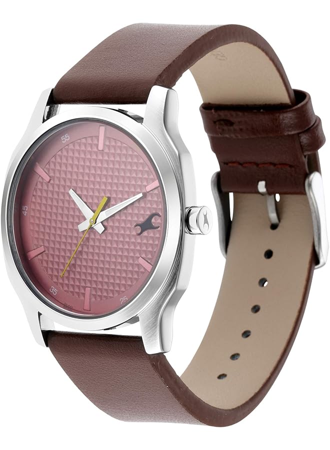 فاستراك ساعة كوارتز رجالية بشاشة تناظرية وسوار جلدي 3255Sl01 - Image 3