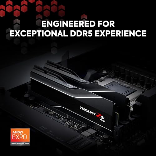 G.SKILL Trident Z5 Neo Series DDR5 RAM (AMD Expo) 64GB (2x32GB) 6000MT/s CL32-38-38-96 1.40V Desktop Computer Memory U-DIMM - Matte Black (F5-6000J3238G32GX2-TZ5N) - Image 2