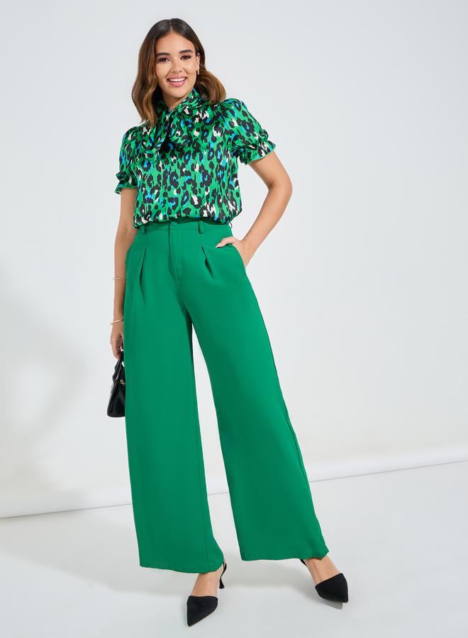 Take Two Solid Wide Leg Pants by Styli - Image 1