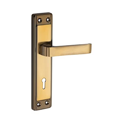 SARDAR Monte Black/Gold 7 Inch Metal Iron Handle Set|2 Keys | 6 Lever Single Turn Lock Set| Handle Set For Door, Bathroom, Bedroom, Living Room - Image 2
