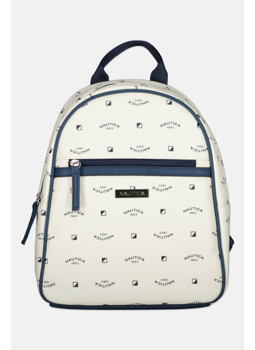 NAUTICA Women Brand Logo Backpack, Off White  - Image 1