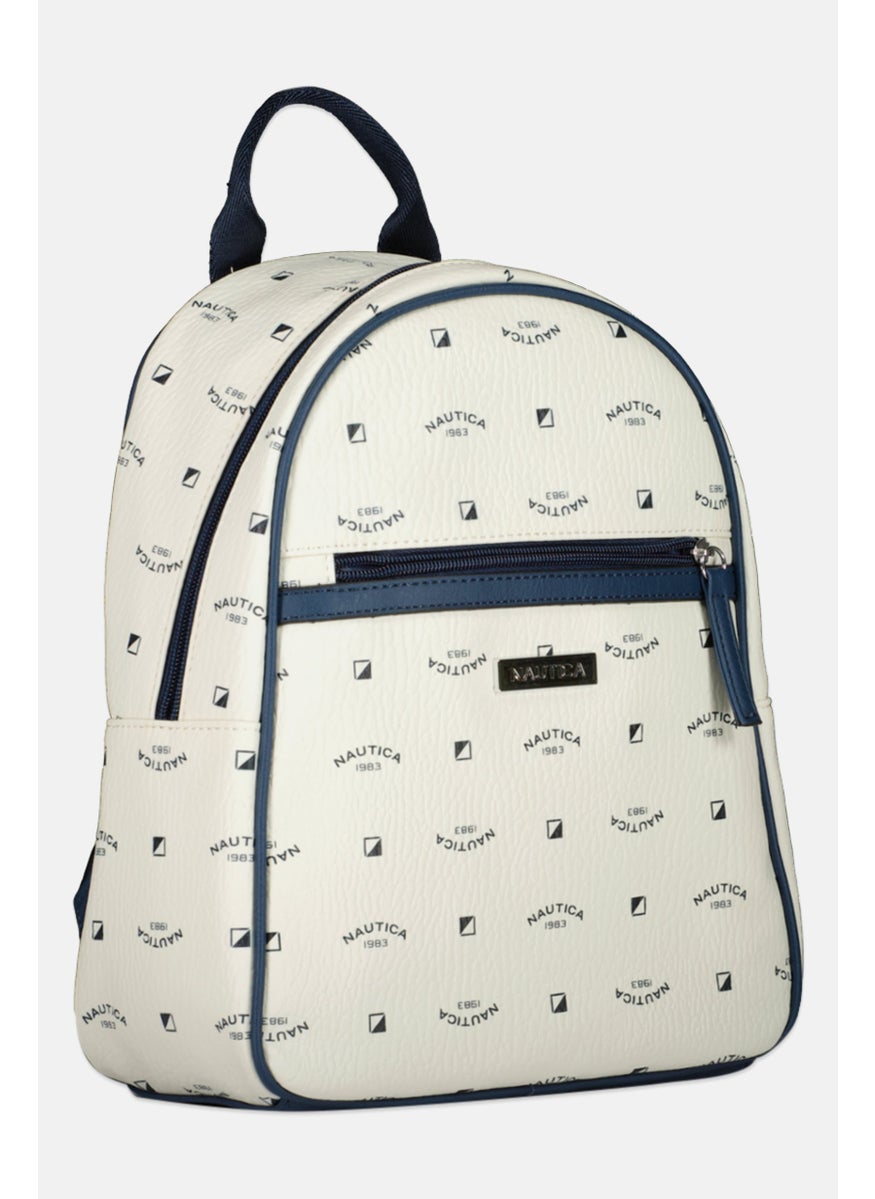 NAUTICA Women Brand Logo Backpack, Off White  - Image 3