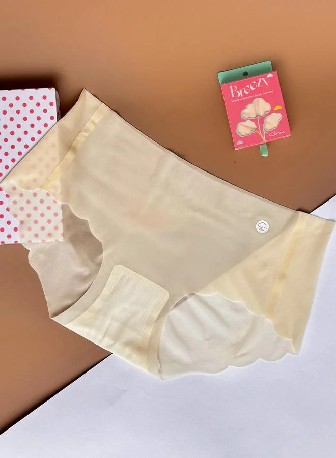 Clovia  Lemon Yellow Breezy Seamless Hipster Panty for Women | Best Price UAE