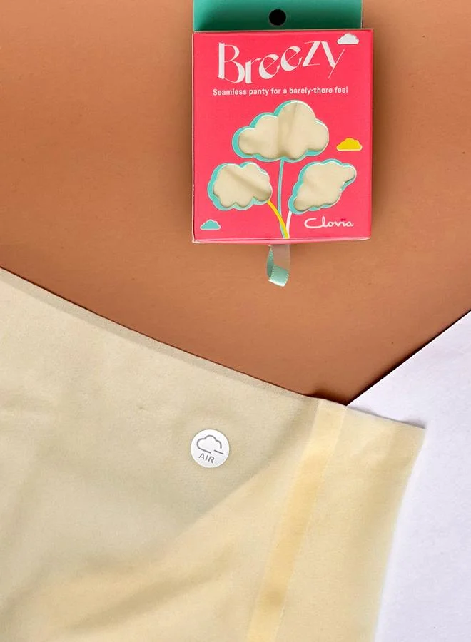 Clovia  Lemon Yellow Breezy Seamless Hipster Panty for Women | Best Price UAE