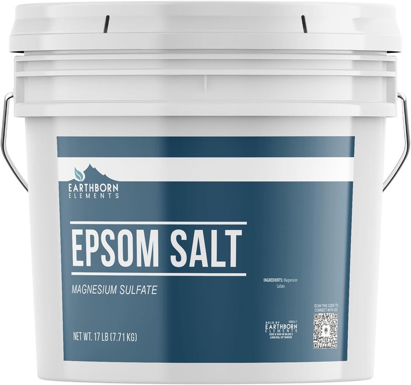 دلو ملح إبسوم من Earthborn Elements سعة 2 جالون، كبريتات المغنيسيوم، محلول للنقع