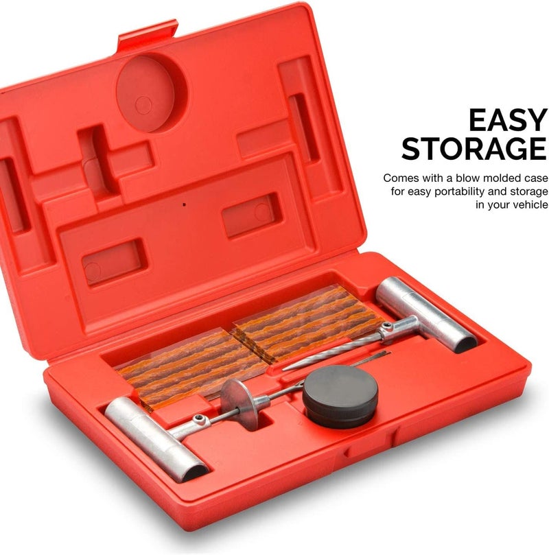 TOOLUXE 50002L -35 Piece Tire Repair Universal Heavy Duty Tire Repair Kit with Plugs, Fix A Flat Tire Repair Kit, Ideal for Tires on Cars, Trucks, Motorcycles, ATV Roadside Emergency, Tire Plug Kit - Image 5