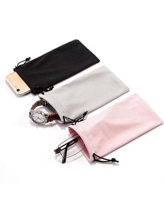 Soft Eyeglass Pouch 3 Pack - Pouch for glasses Microfiber Screen Cleaning Bag - Image 3