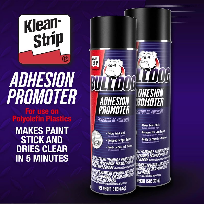 Klean Strip Bulldog Adhesion Promoter for Polyolefin Plastic Quick Dry Adhesion Promoter for Paint Prep - Fills 320 Grit Scratches - 15 Ounce Aerosol - Image 1