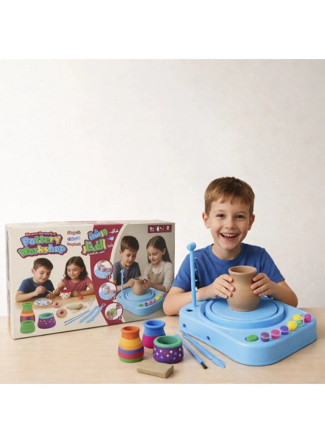 SUNDUS Electric Pottery Wheel for Kids – Large Clay Craft Machine with Dual Power Operation, Educational Ceramic Art Toy for Boys & Girls - Image 2