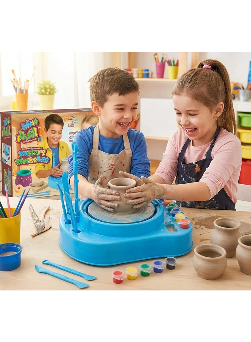 SUNDUS Electric Pottery Wheel for Kids – Large Clay Craft Machine with Dual Power Operation, Educational Ceramic Art Toy for Boys & Girls - Image 3