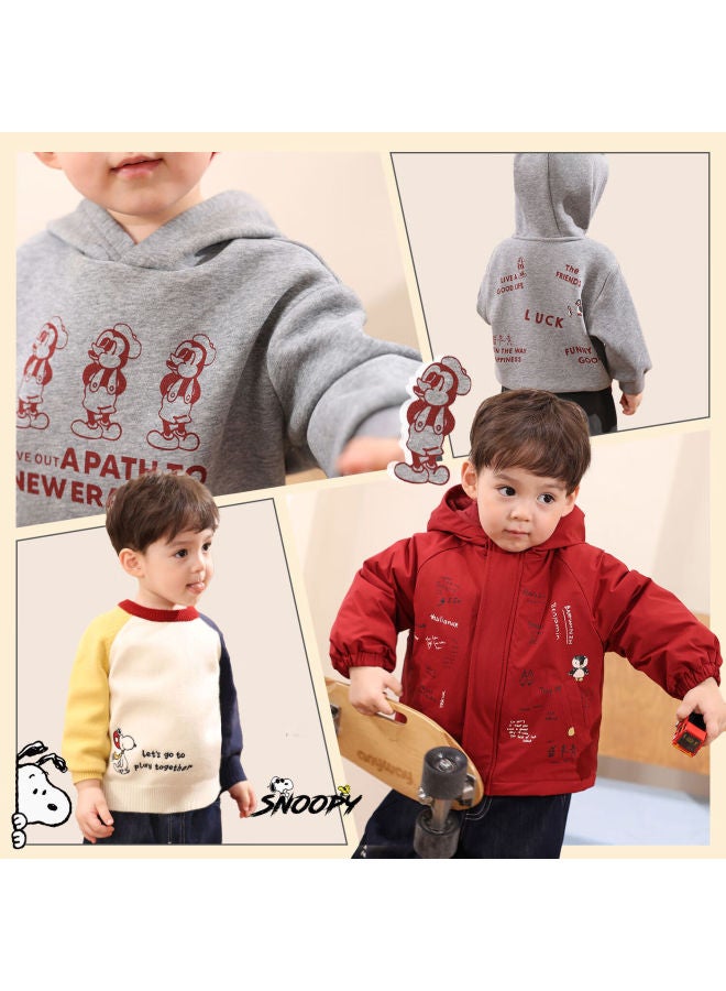 Luson Little O Dad Baby Boys Red Quilted Jacket  New Hooded Warm Cotton Outfit Infant Outerwear - Image 1