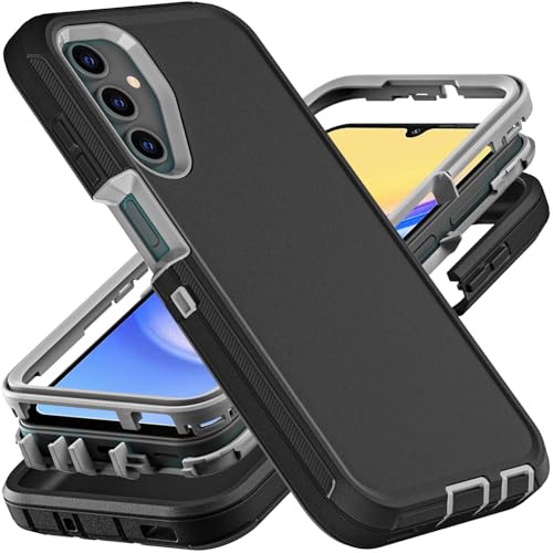 YKHJKLEC for Samsung Galaxy A15 5G Case Military Grade 3 in 1 Heavy Duty ShockproofDrop ProofDust Proof Case BlackGrey - Image 1