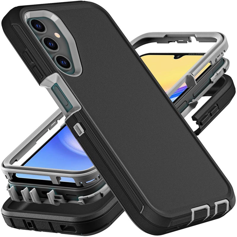 YKHJKLEC for Samsung Galaxy A15 5G Case Military Grade 3 in 1 Heavy Duty ShockproofDrop ProofDust Proof Case BlackGrey - Image 3