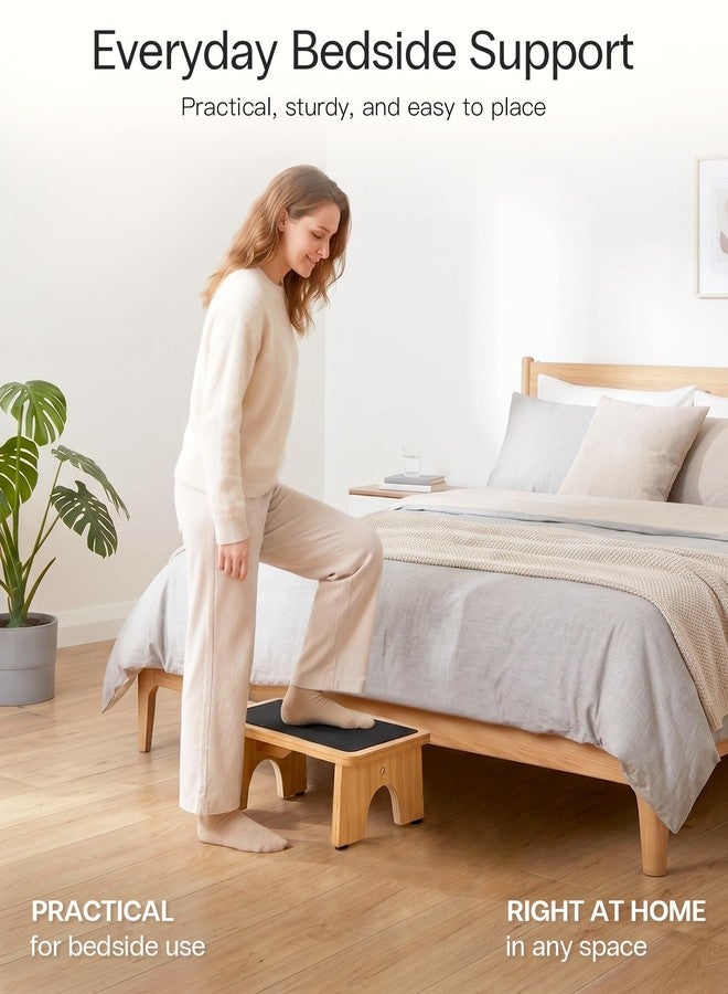 StrongTek Bedside Step Stool for Adults, 7.5 Inch Wooden Step Stool for High Beds, Small Step Stool with Non-Slip Surface, 300 lbs Capacity, for Bedroom, Bathroom, Kitchen and Sink - Image 2