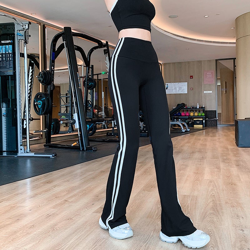 Integrated Sports Bra With Side Stripes, Slimming High-Waisted Yoga Pants, Butt-Lifting, Slimming Training Professional Fitness Pants - Image 1