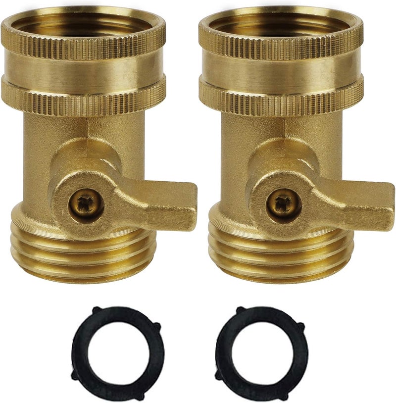 Twinkle Star le Star Water Hose Shut Off Valve, 2 Pack Heavy Duty 3/4 Inch Solid Brass Garden Hose Connector, TWIS3003 - Image 1