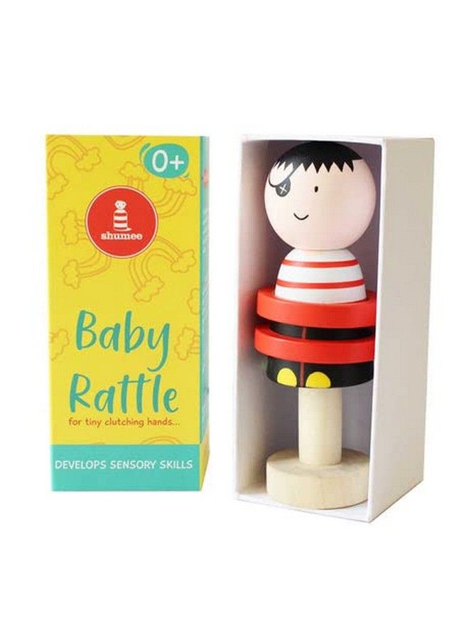 Shumee خاتم قراصنة خشبي مصنوع يدويًا (3-18 شهرًا) لعبة رنين عضوية للأطفال حديثي الولادة لتطوير المهارات الحسية من الخشب الطبيعي ومانع تسرب شمع النحل (متعدد الألوان) - Image 4