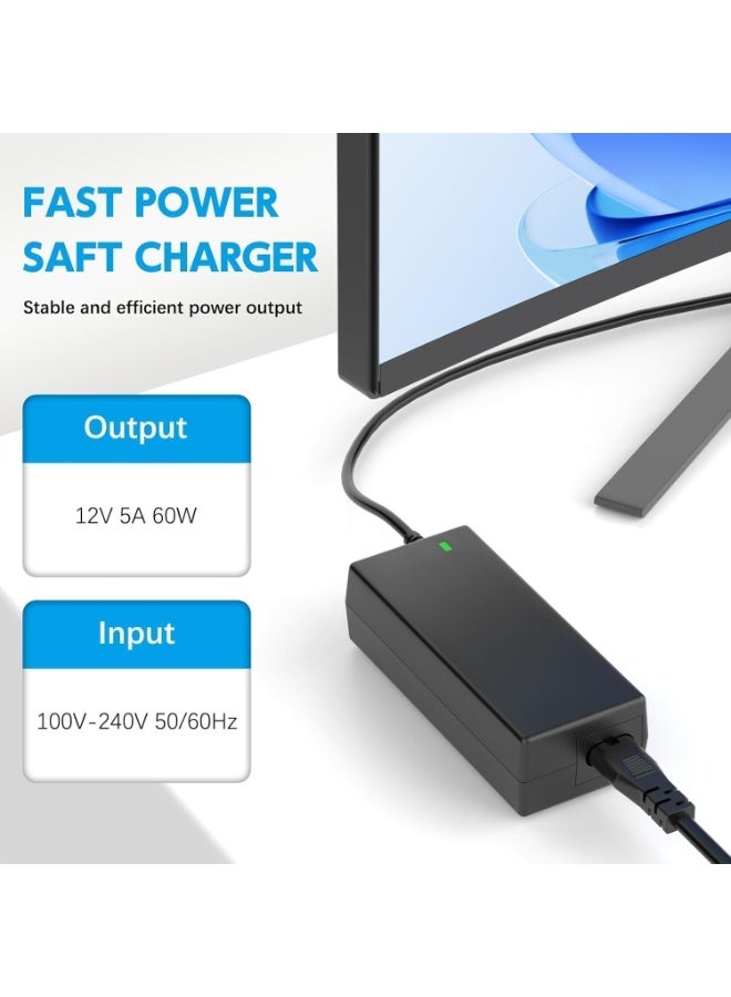 Terabyte New 12V AC/DC Adapter for AOC & HP Monitors Compatible with AOC 16"–27" and HP 2011X, 2211X, 2311X monitors. 12V output with 5.5 x 2.5mm connector. Replace - Image 4