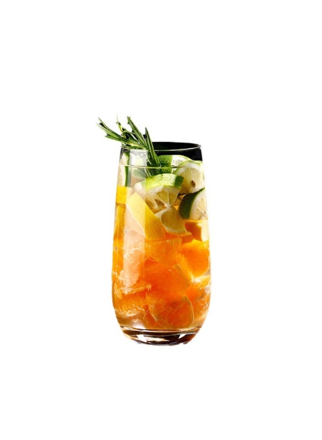 Beauenty Juice Glass Straight Glass Cocktail Cup Simple Long Drink Cup Breakfast Cup Juice Cup Straight Cold Water Cup-Color:3511 Two  - Image 3