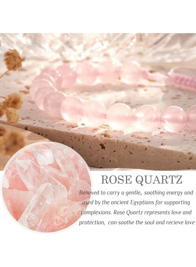 MIRFA Natural Rose Quartz Crystal 8mm Stones Bracelet  - Image 2