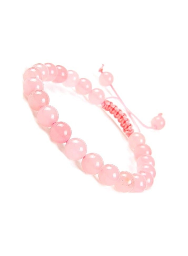 MIRFA Natural Rose Quartz Crystal 8mm Stones Bracelet  - Image 5