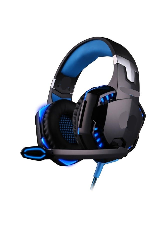 Stereo Gaming Headphones G2000 – Surround Sound, Over-Ear, LED Lights, Black Blue  - Image 1
