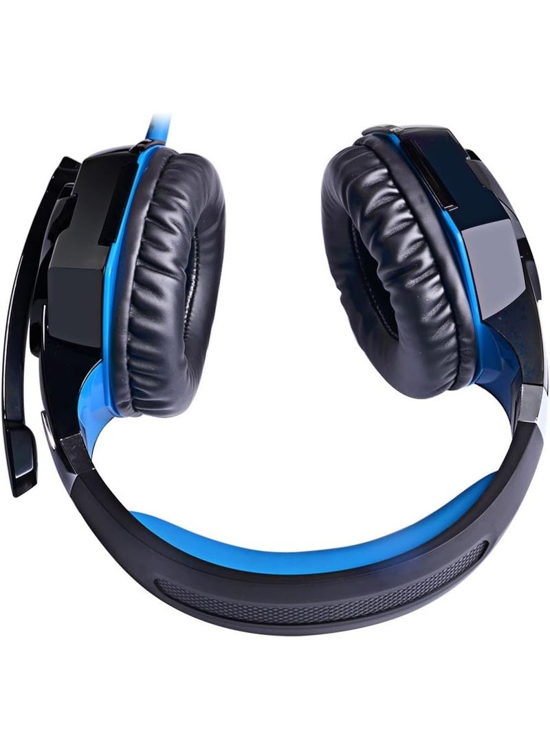 Stereo Gaming Headphones G2000 – Surround Sound, Over-Ear, LED Lights, Black Blue  - Image 4