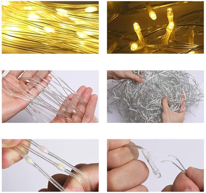 كلاراكو زينة مصابيح شلالات عيد الميلاد الخارجية من كلاركو، زينة عيد الميلاد الخارجية، زينة عيد الميلاد الخارجية، أضواء بأربعة ألوان لديكور عطلة عيد الميلاد، 2.8 متر مع 9270 مصباحًا - Image 4