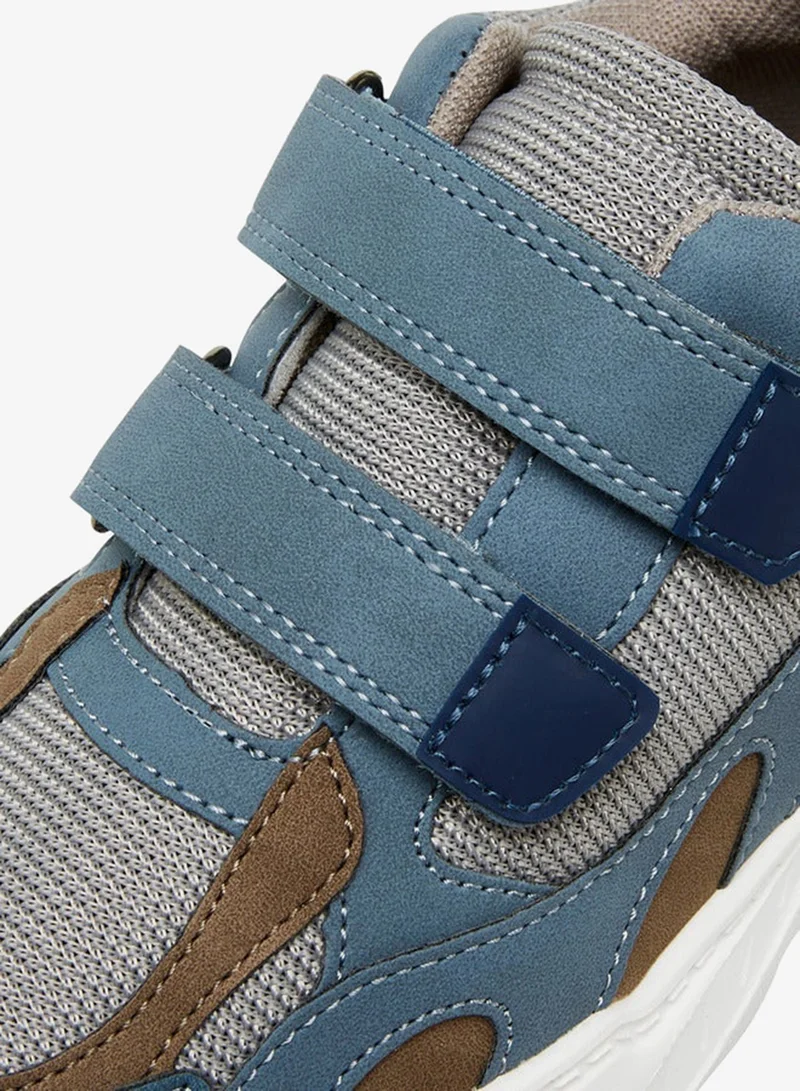 Mister Duchini Panelled Sneakers with Hook and Loop Closure