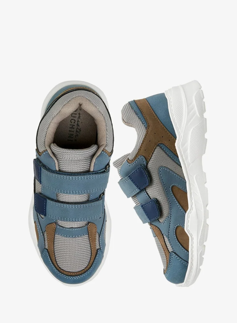 Mister Duchini Panelled Sneakers with Hook and Loop Closure