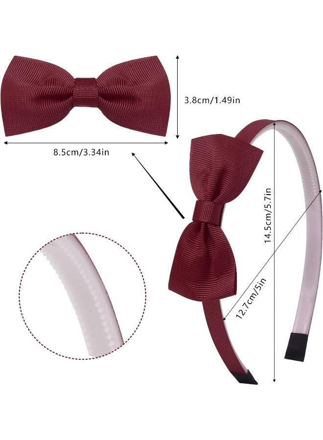 Candygirl Bows Headbands for Girls Toddler, 22pcs Ribbon Hair Bow Head bands for Kids Children Cute Hairbands for Daily School Hair Accessories - Image 2