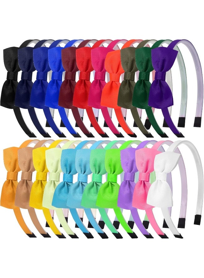 Candygirl Bows Headbands for Girls Toddler, 22pcs Ribbon Hair Bow Head bands for Kids Children Cute Hairbands for Daily School Hair Accessories - Image 1