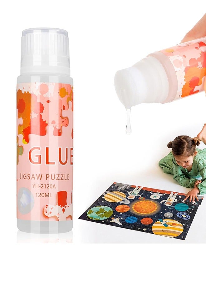 لغز الغراء مع أحدث رئيس الإسفنج 120ML ل 1000/1500/3000 قطعة من الألغاز، قابلة للذوبان في الماء، سريع الجفاف، الحرفية الخاصة لغز الغراء ورقة للورق والخشب - Image 1