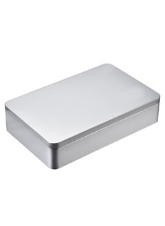 Hotop Hotop 1 Pack 8.5 by 5.3 by 1.9 Inch Silver Rectangular Empty Tin Box Containers, Gift, Jewelery and Storage Tin Kit, Home Organizer  - Image 1