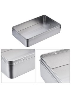 Hotop Hotop 1 Pack 8.5 by 5.3 by 1.9 Inch Silver Rectangular Empty Tin Box Containers, Gift, Jewelery and Storage Tin Kit, Home Organizer  - Image 4