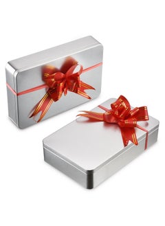 Hotop Hotop 1 Pack 8.5 by 5.3 by 1.9 Inch Silver Rectangular Empty Tin Box Containers, Gift, Jewelery and Storage Tin Kit, Home Organizer  - Image 3