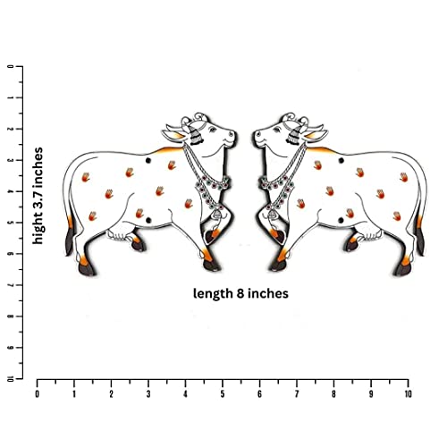 ADIKALA Pichwai Cow Mdf Cutout Design For Diwali | Dussehra | Rangoli | Pooja | Festival Gift | Wedding Decorations Set Of 12, Multicolored - Image 2
