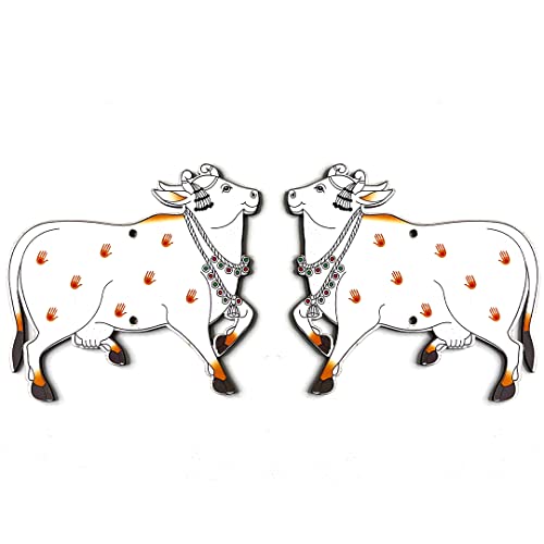 ADIKALA Pichwai Cow Mdf Cutout Design For Diwali | Dussehra | Rangoli | Pooja | Festival Gift | Wedding Decorations Set Of 12, Multicolored - Image 1