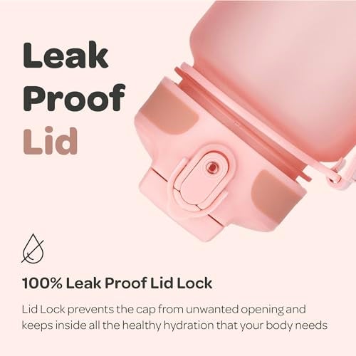 Hydracy Water Bottle with Times to Drink & Straw - Large 32 Oz BPA Free Motivational Water Bottle & No Sweat Sleeve -Leak Proof Gym Bottle with Time Marker - Ideal for Fitness, Sports & Outdoors - Image 4