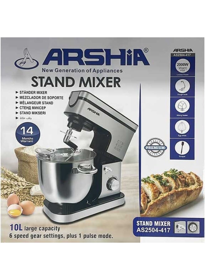 Arshia AS2504-417 Planetary Mixer 2500W 10L 6 Speed - Image 2
