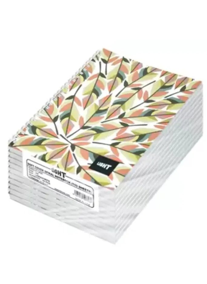 Light Light LINBA41807S Spiral Single Line Notebook - Pack of 10 Pieces (100 Sheets Each, A4 Size) 