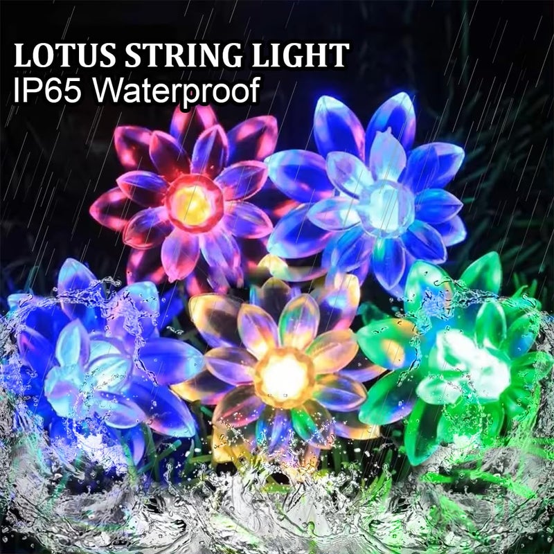 fizzytech Plastic 15 LED Lotus Multi String Lights of Home Decoration Diwali Light for Party Birthday Diwali Christmas Navratri Valentine Gift Home Decoration Light (15 LED Lotus Multi) - Image 2